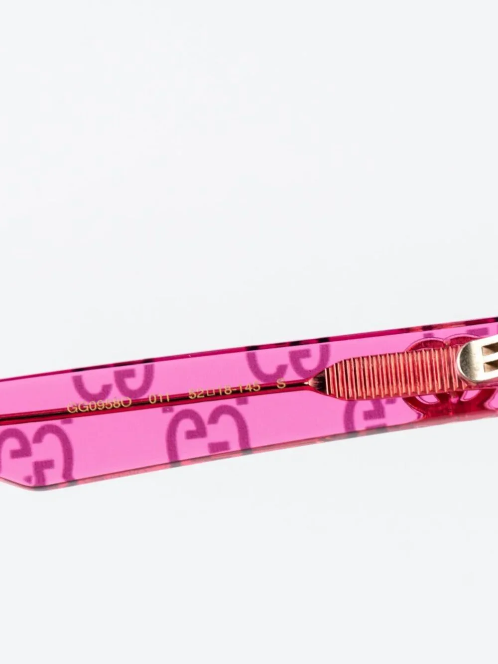 Gucci Women Eyeglasses Transparent Pink Square GG0958O 011 NEW AUTHENTIC